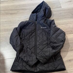 Columbia Black Quilted Hooded Insulated Jacket